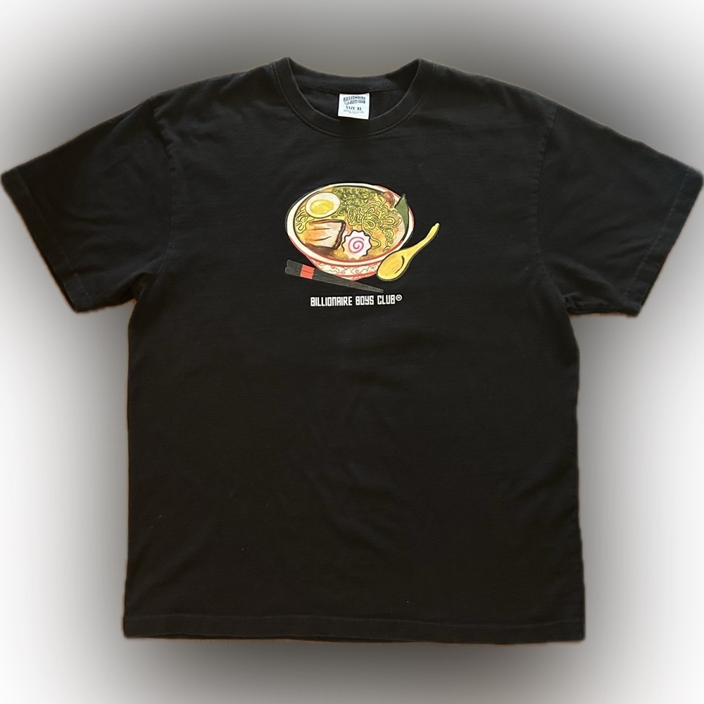Billionaire Boys Club Black Ramen Soup Graphic 100% Cotton Crewneck T-Shirt XL